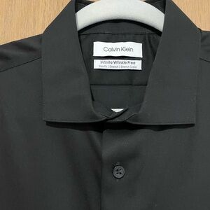 Calvin Klein Men’s Black Dress Shirt Professional Attire